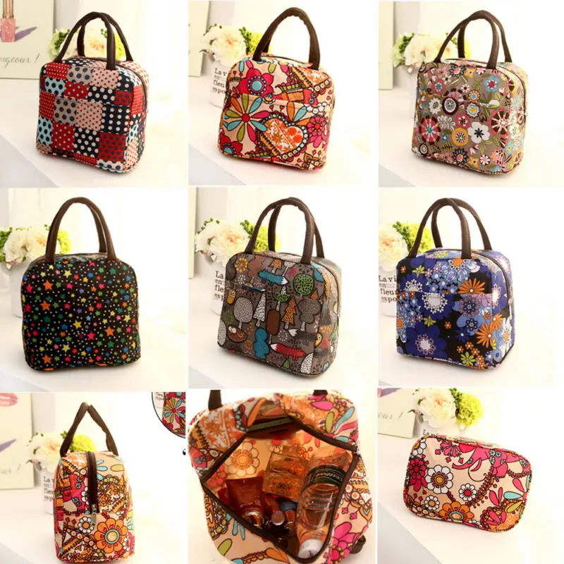 Portable Print Insulated Lunch Bag For Women Men Kids Thermos Cooler Adults Tote Box