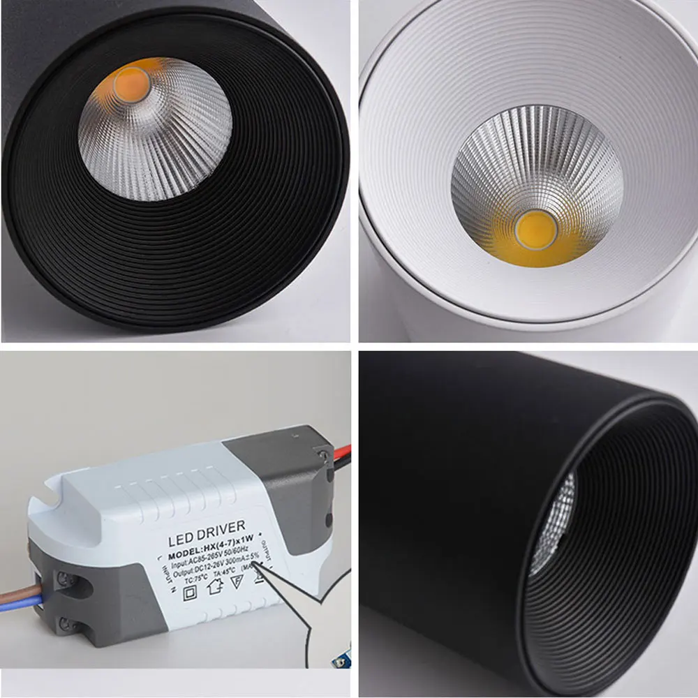 Anti-glare LED Downlights Foyer/Balcony/Corridor/Bedroom/Restaurant Home decoration Dimmable 10W Cylinder Spot light Downlight