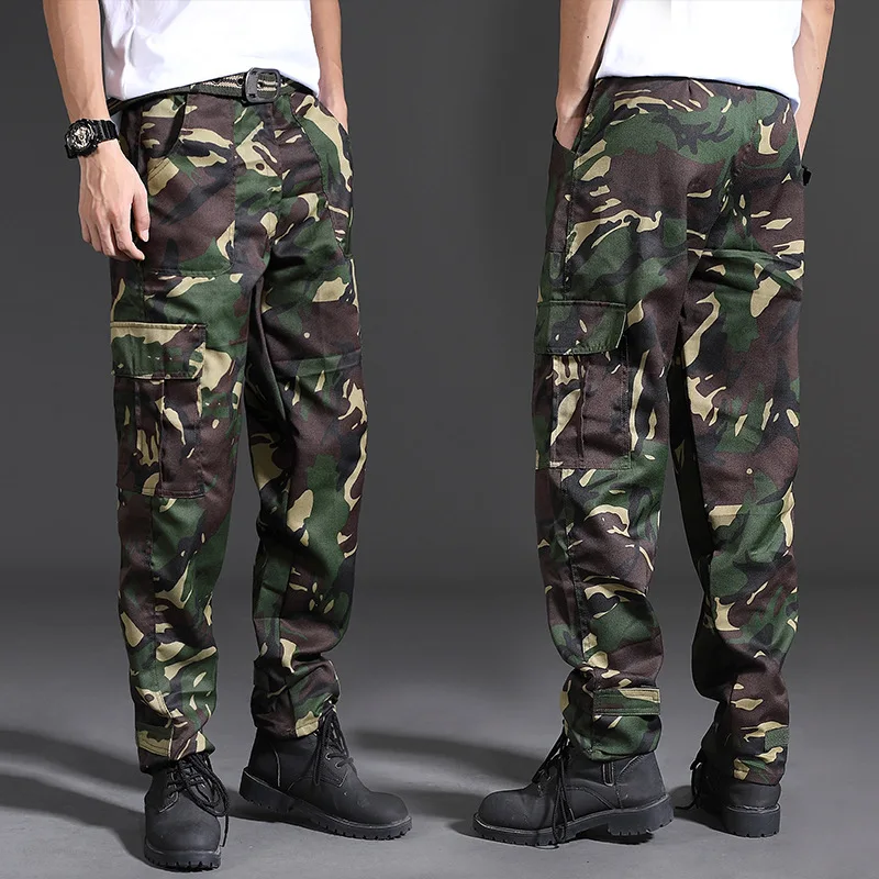 

Spring Brand Men Fashion Cargo Pants Multi-pockets Baggy Men Pants Casual Trousers Overalls Camouflage Pants Man