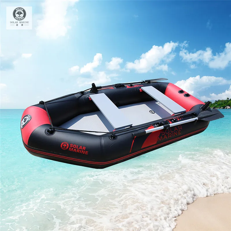 SolarMarine C270-3 PVC Inflatable Fishing Boat Kayak for the Sea Canoe for Adults Thick and Wear-Resistant, 4 People, 8.85 ft