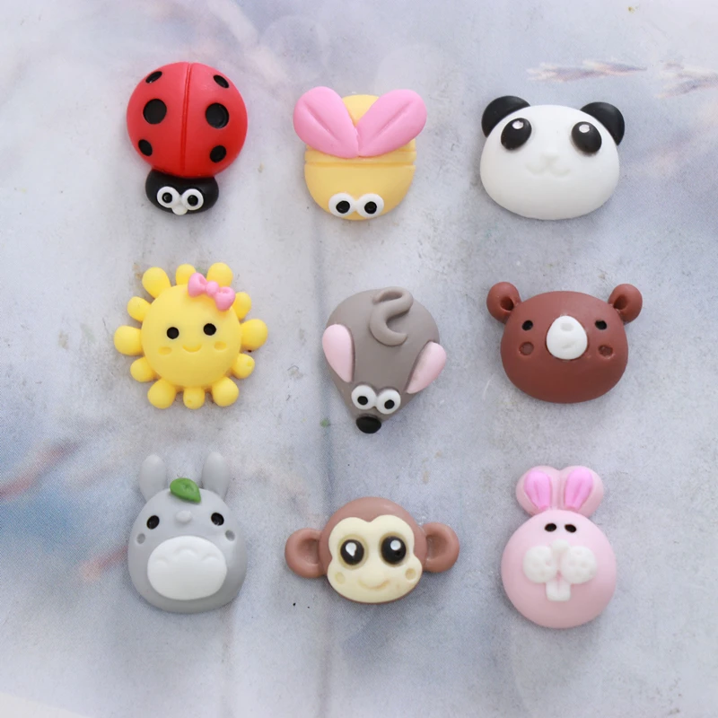 30-50 sztuk Cartoon zwierząt Planar Mini Ornament z żywicy DIY szpilka kolczyki rzemiosło materiały Nail Art mieszkanie powrót żywica łatka aplikacja