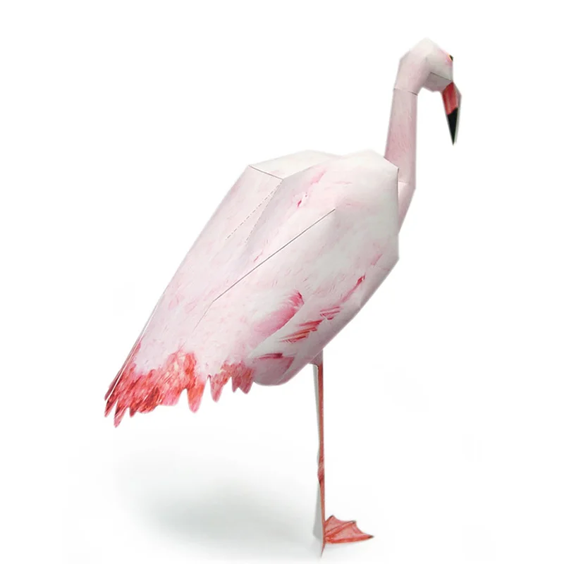 Flamingo Vogel Papier Modell Realistische Tier Mini Nette 3D Papercraft DIY Kinder Erwachsene Handgemachte Origami Kunst Handwerk Spielzeug WIR-031