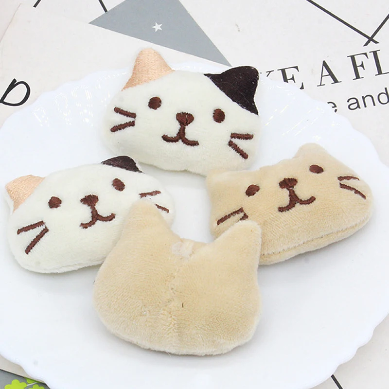 10pcs/lot 4.2*5.5cm DIY Handmade sweet cat dolls Padded Patches Appliques For Clothes Sewing Supplies DIY Hair Decoration