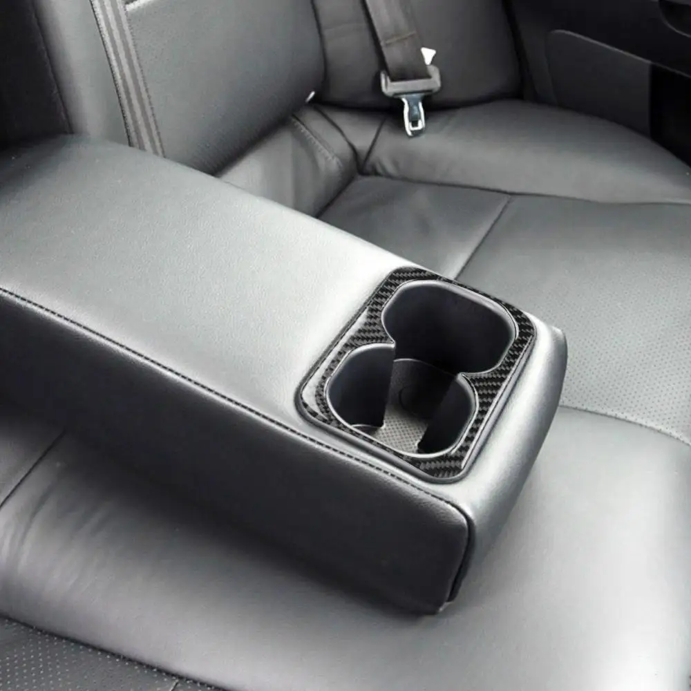 For Mitsubishi Lancer EVO X MR 2008-2015 Rear Seats Cup Holder Armrest Frame Carbon Fiber Sticker Trim Vehicle Car Accessories