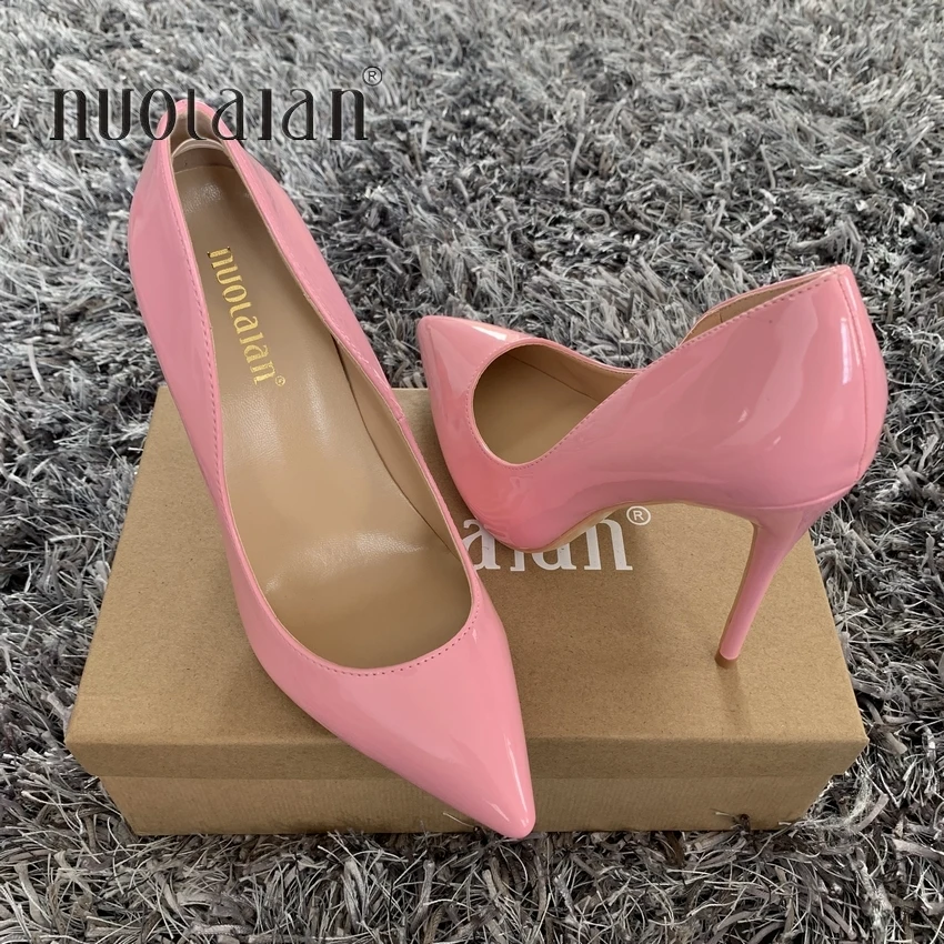 

2019 Brand Fashion Women Shoes Patent Leather Sexy Stilettos High Heels 12cm/10cm/8cm Pointed Toe Women Pumps