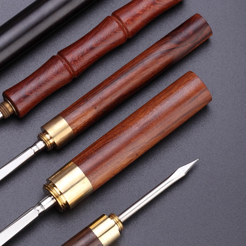 1pcs delicate tea knife, tea needle trumpet ebony ChaZhen dao pu \'er tea Sandalwood Tea Knife Needle Pick With Wood Handle