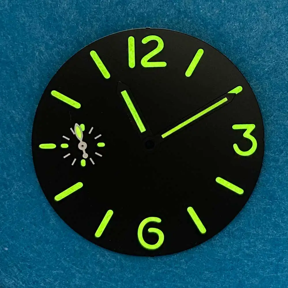 Watch Accessories 36mm Watch Dial + Watch Hands with Green Luminous for ETA 6497/Seagull ST36 Movement