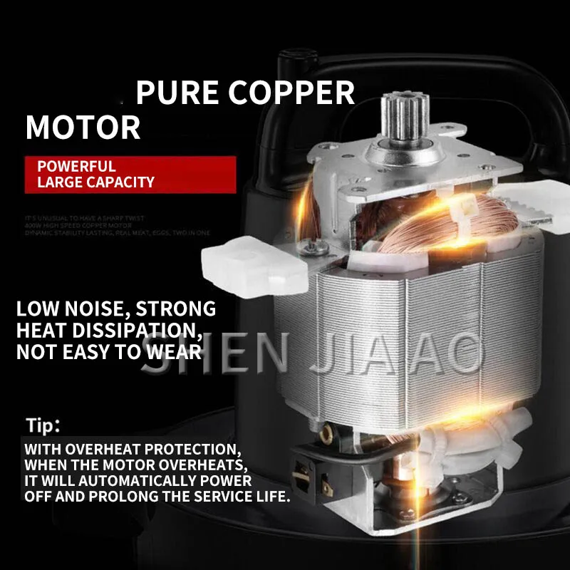 6L Multi-Function ไฟฟ้าบดเนื้อ NSS-006อัตโนมัติสแตนเลสสตีล Slicer ครัวเครื่องปั่นอาหาร