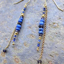 Lapis Lazuli Gold Plated Earrings
