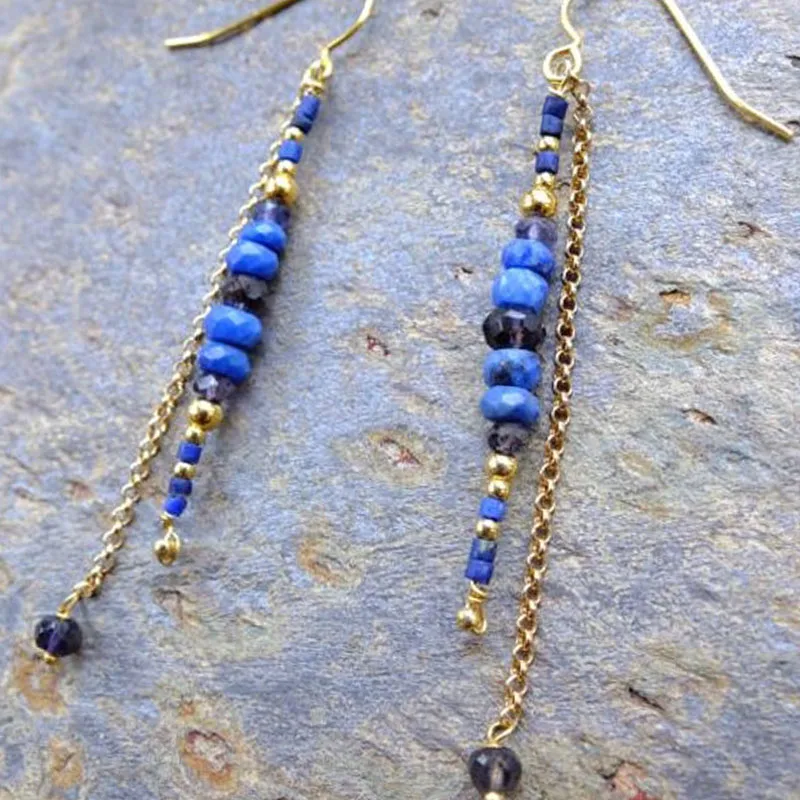 Lapis Lazuli Gold Plated Earrings