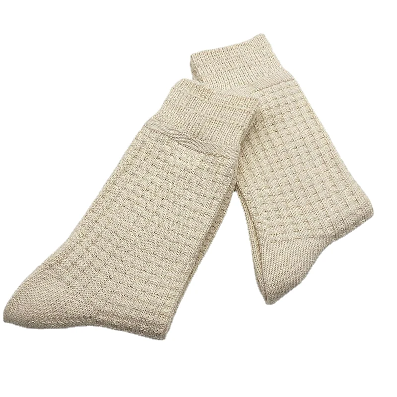 Chaussettes gaufrées assorties pour hommes, chaussettes en coton pour tenue d'affaires et décontractée, 5 paires