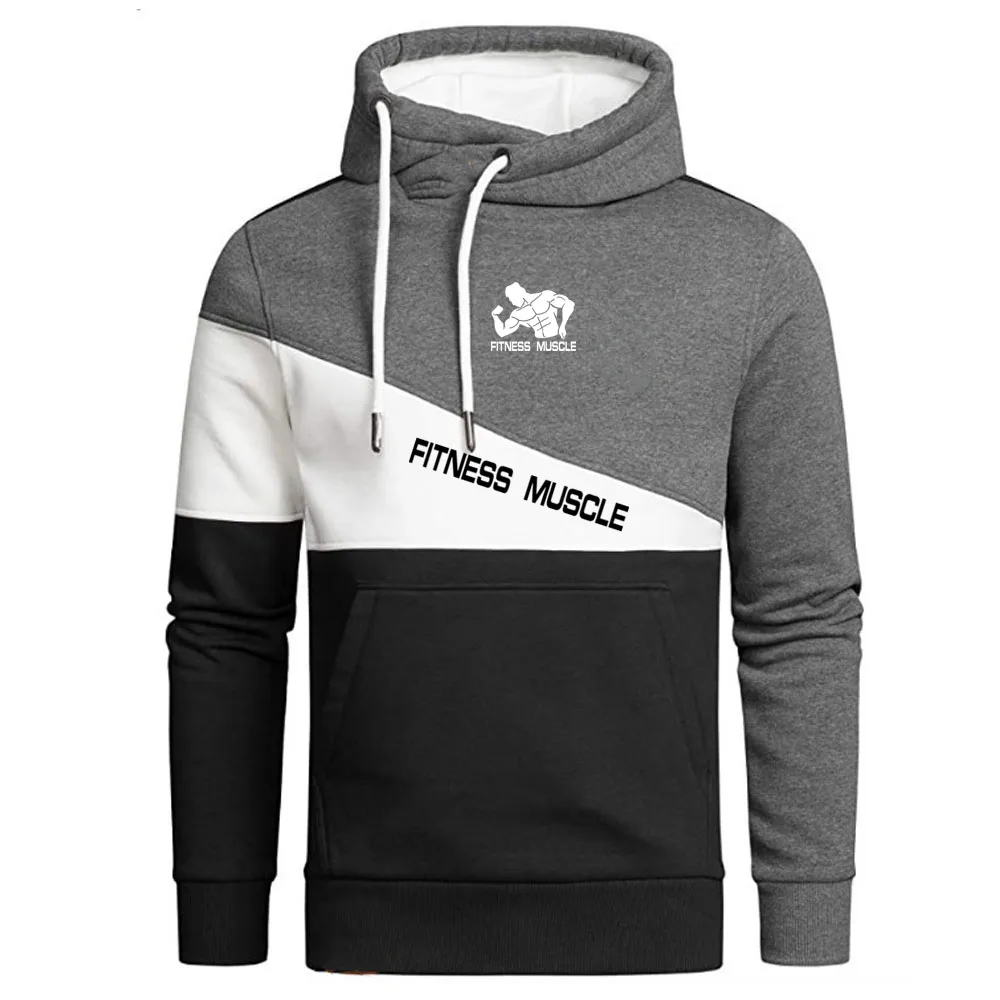 

High Street Print Hoodie Men 2021 New Patchwork Hoodies Men Hip Hop Hooded Sweatshirt Streetwear Fashion Tops For Young Men