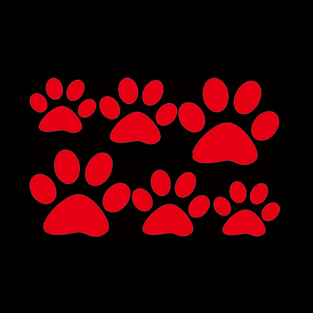 6 x funny creative cute PVC car stickers, waterproof dog and cat paws, pet animal footprints decoration car body stickers, vinyl