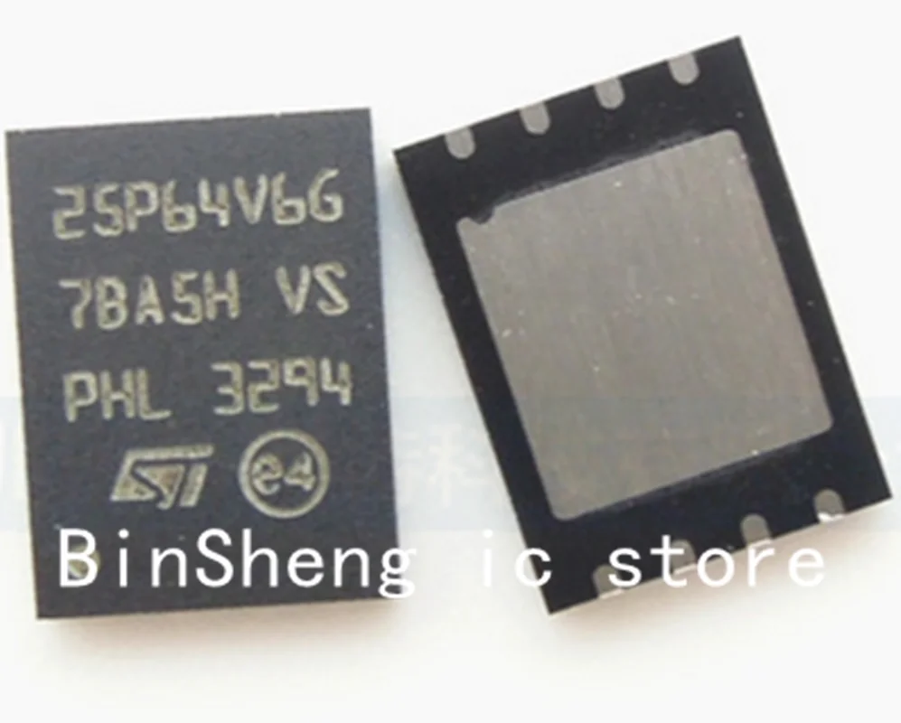 

5pcs/lot 25P64V6G M25P64-VME6G QFN8 Flash memory 64Mb storage capacity 50MHz speed