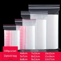 100pcs transparent plastic bag gift jewelry packing bag sticker resealable cellophane OPP bag plastic bag