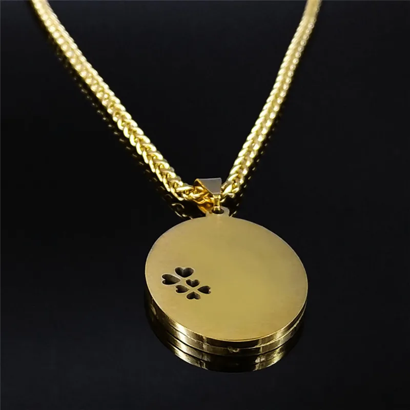 Double Layer Stainless Steel Virgin Mary Medal Pendant Necklace Women/Men Gold Color Long Chain Necklaces Jewelry collier N7406