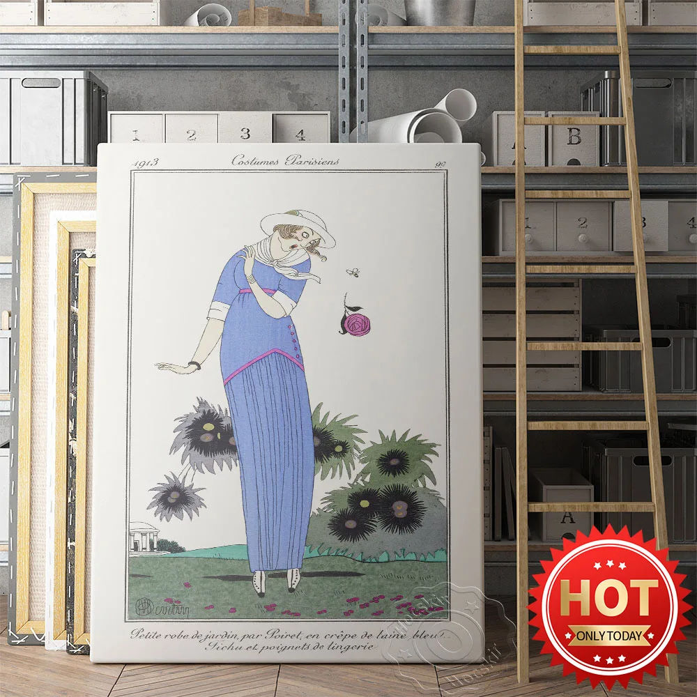 Charles Martin Museum Exhibition Poster, Petite Robe De Jardin Wall Picture, Fashion Character Prints Art, Girl Room Wall Decor