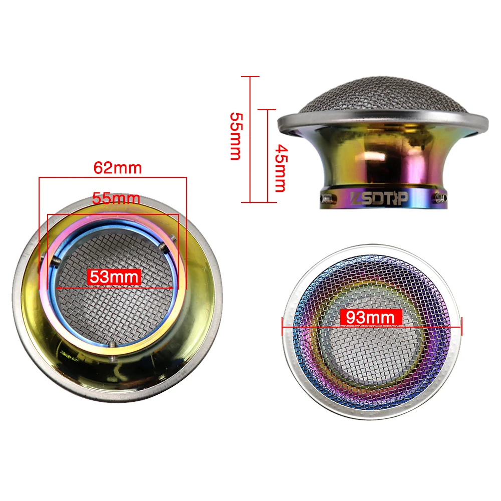 Alconstar- Motorcycle Modified Carburetor Air Filter Cup Horn Cup With Mesh Net 55mm  Fit On PWK 32mm 34mm Carburetor