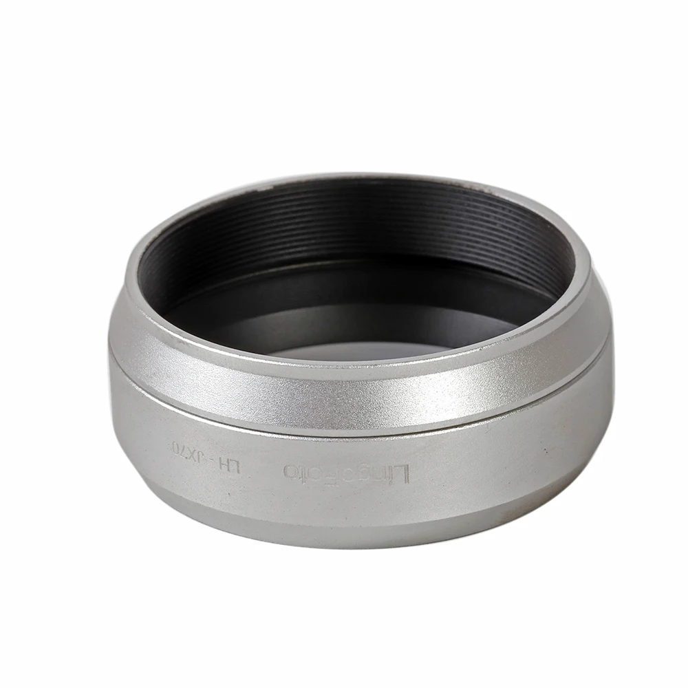 Metal Lens Hood para Fujifilm X70 Camera, 49 milímetros Anel Adaptador Filtro, preto, prata, LH-JX70