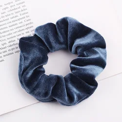 Accesorios para el cabello para niña y mujer, Scrunchie de terciopelo dorado de color puro para el cabello, elástico, para baile y Deportes