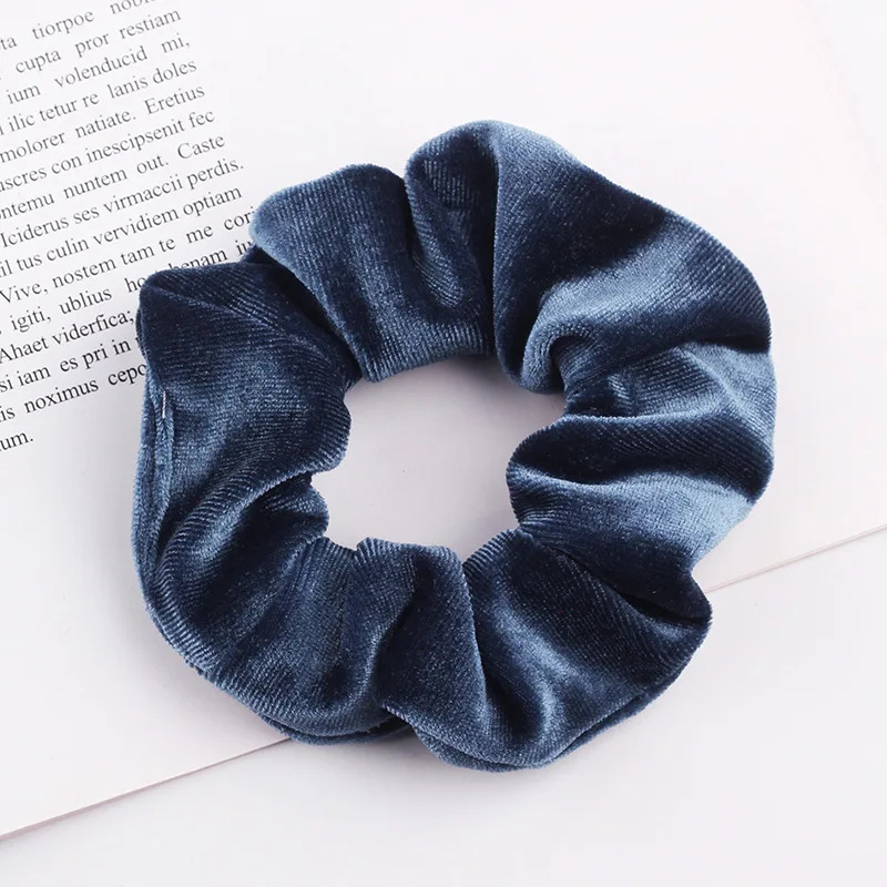 Nowe mody złoty aksamit kobiety czysty kolor dzika jelito duże elastyczne włosy sport taniec Scrunchie dziewczyny akcesoria do włosów