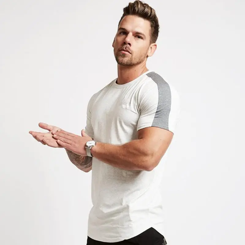 2021 Sport Tshirt Men Gym T Shirt Quick Dry Fit koszulka do biegania Man Training Fitness T-shirt Sport Top Budybuilding Workout tshirt