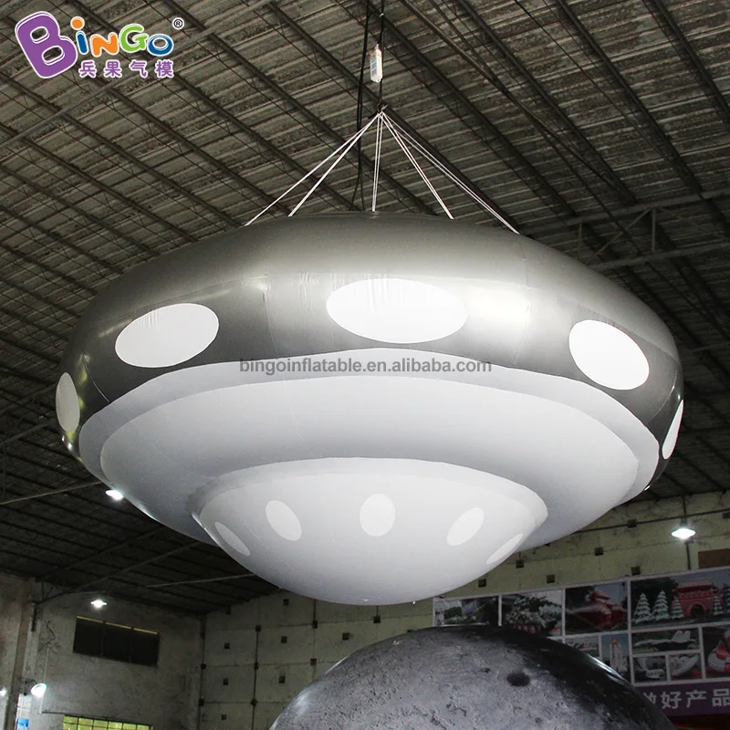 ORIGINAL NEW PVC 2.5m Inflatable Hanging UFO Model Customized Flying Suspended Air Sealed UFO Decoration