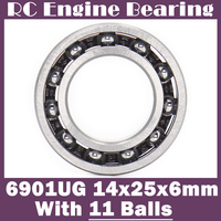 6901UG RC Engine Bearing 14*25*6 mm ( 1 PC ) 6901 UG ID 14mm With 11 Balls Glow Plug Model R/C Engines Ball Bearings