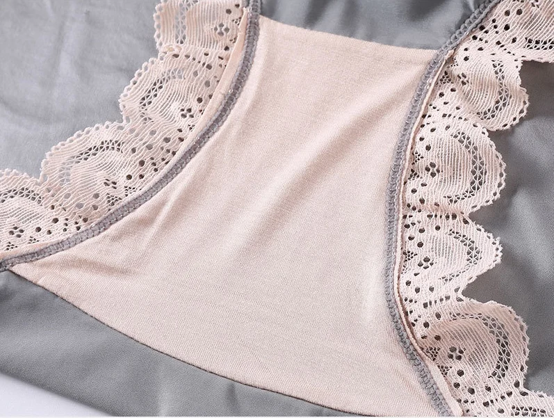 New High-grade Satin Ice Silk Soft Breathable Lace Sexy Lingeries Underwears Lady Panties Plus Size 6XL Women's Briefs image 5