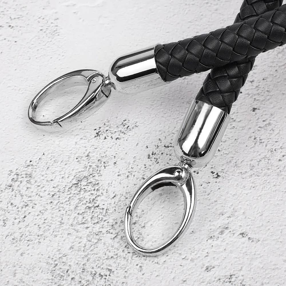 2pcs 60cm Leather Braided Bag Short Handles DIY Replacement Purse Strap for Women's Shoulder Handbag Belt Accessories Detachable