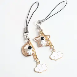 Astronaut Mobile Phone Straps Charm Kawaii Keychain Lanyard Cute Short Cell Phone Strap Cartoon Pendant Lanyards For iPhone