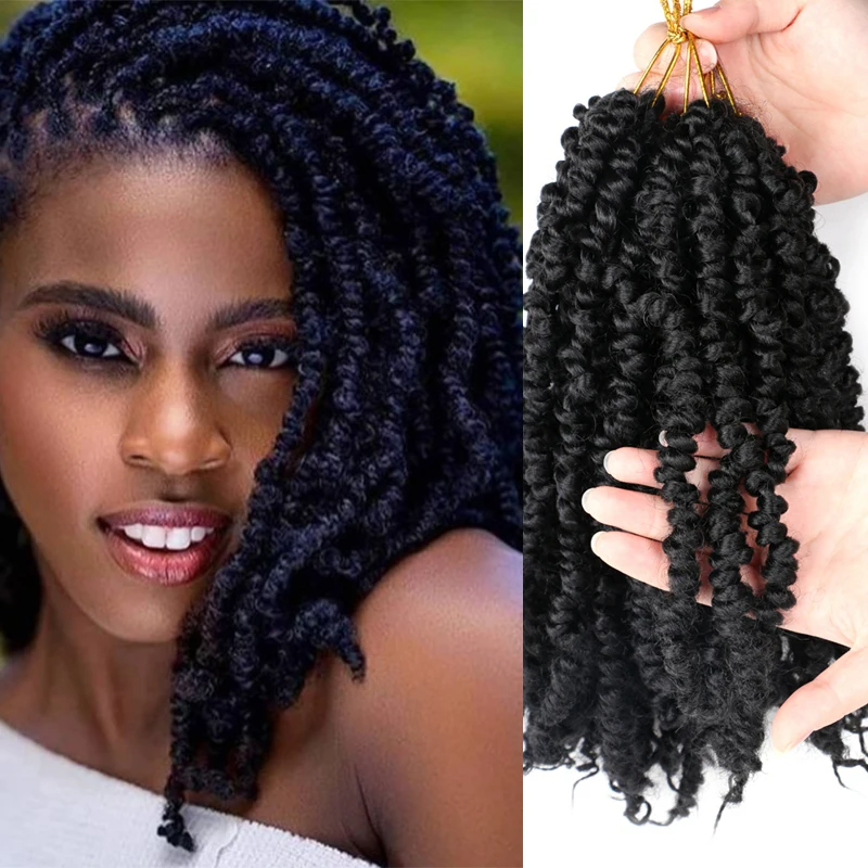 

Saisity Synthetic Passion Twist Crochet Pre Looped Crochet Braids Hair Ombre 10 Inch Braiding Hair