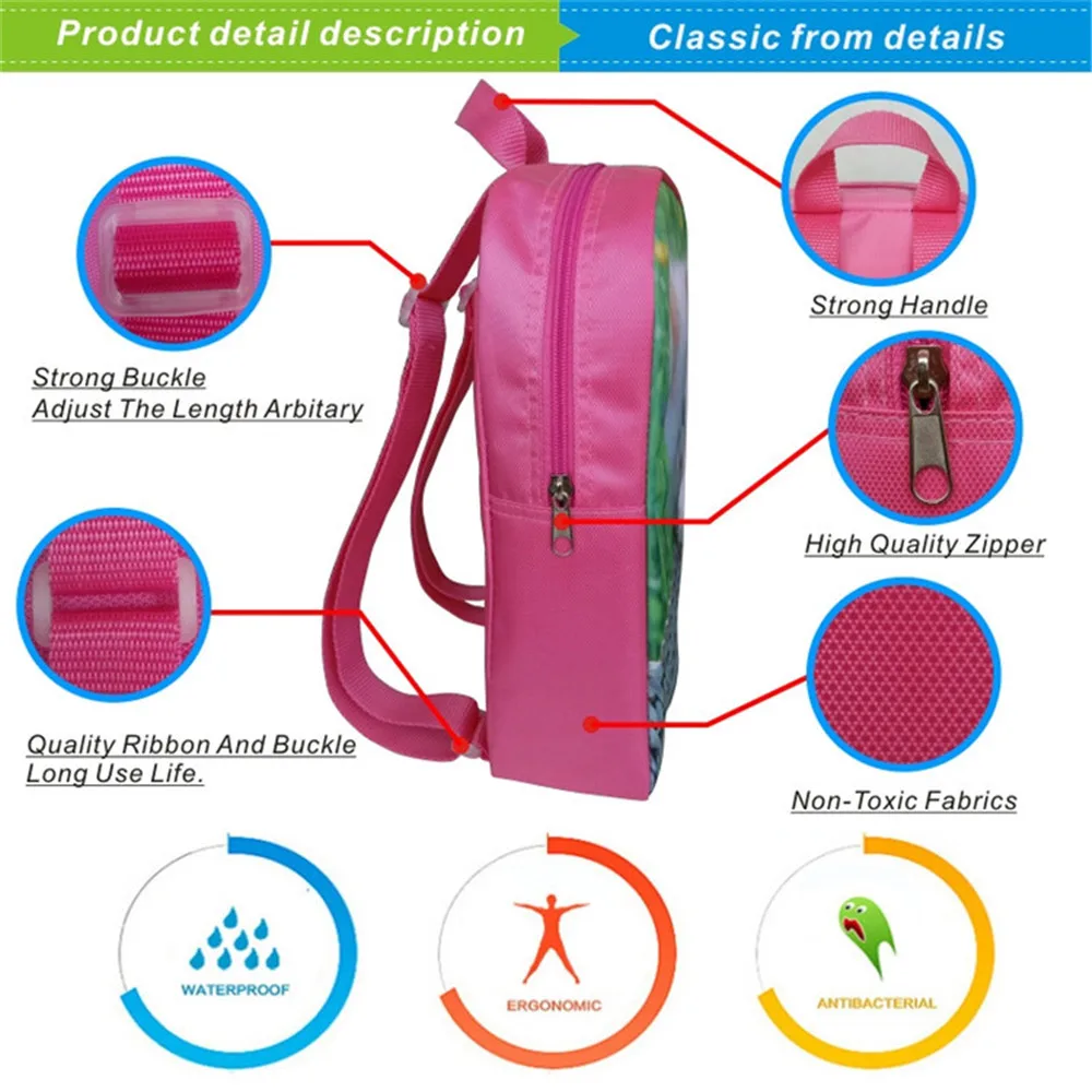 Quackity My Beloved Backpack Kids Kindergarten Bags Girls Boys Daily School Bag Childs Toddler Cartoon Rucksack Mochila 12 Inch