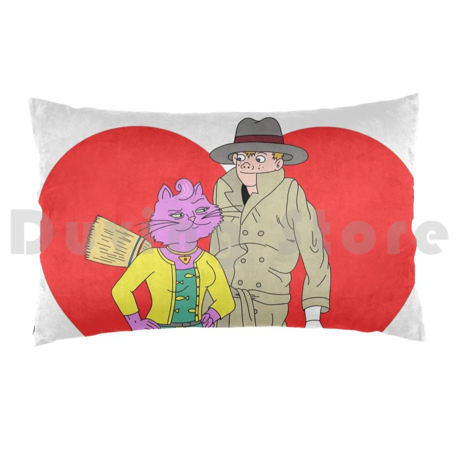 Princess Carolyn ? ? Vincent Adultman Pillow Case Printed 50x75 Bojack Horse Three Kids In A Trenchcoat Netflix