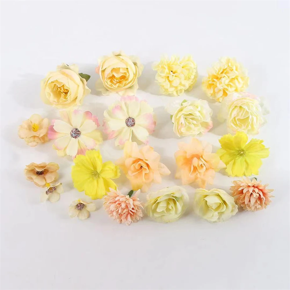 1 Beutel künstlicher Blumenkopf für Heimdekoration, Hochzeitsblumen, Wanddekoration, DIY-Haarschmuck, Corsage, handgefertigtes Bastelmaterial – Detail 4