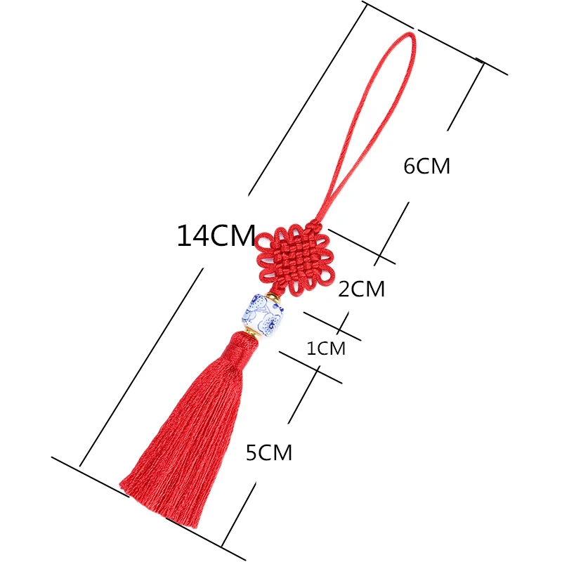 2 sztuk wysokiej jakości porcelany chińskie węzły frędzle DIY biżuteria kurtyny odzieży dekoracyjne akcesoria wisiorek Craft frędzle