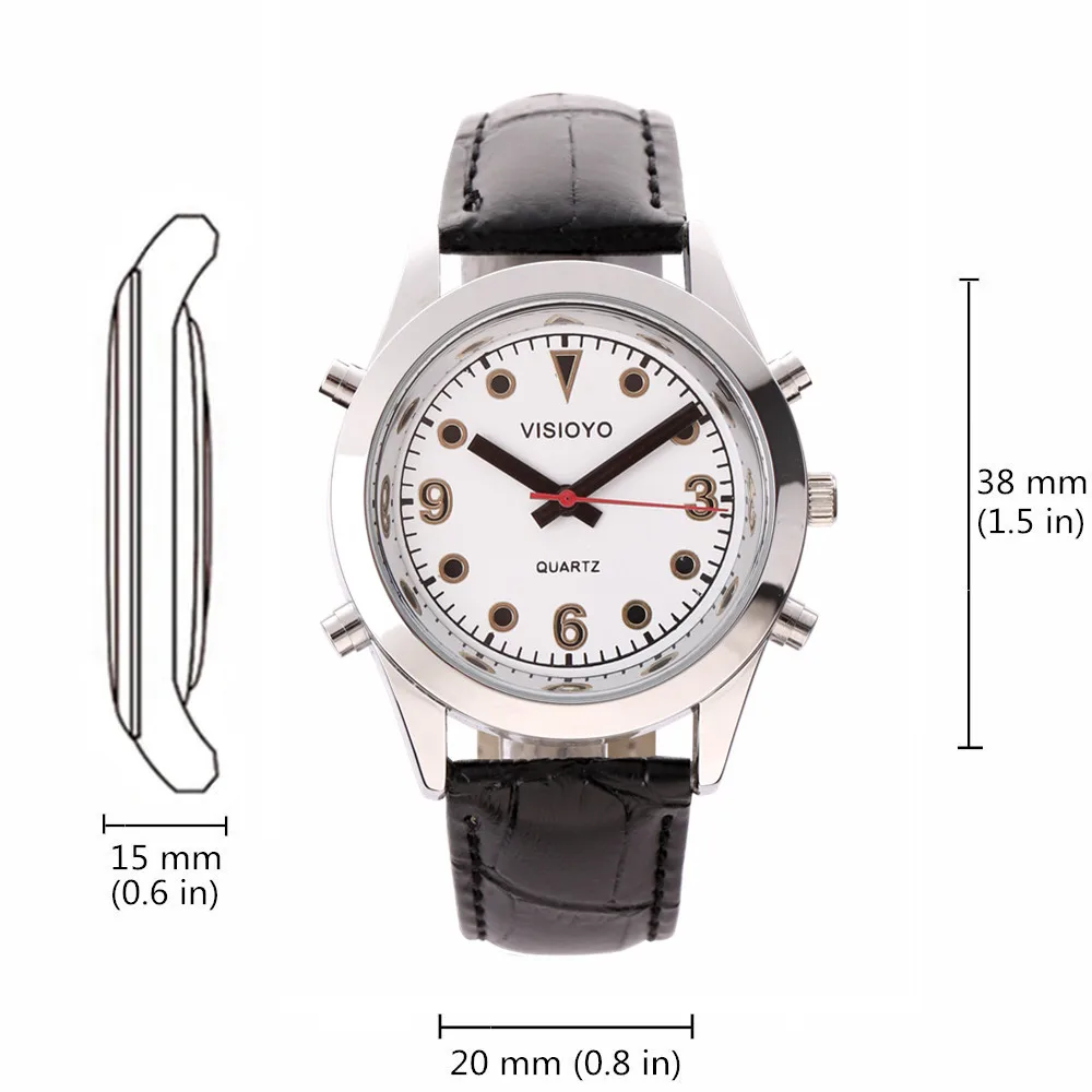 Reloj parlante francés con alarma, esfera blanca, TFSW-22F