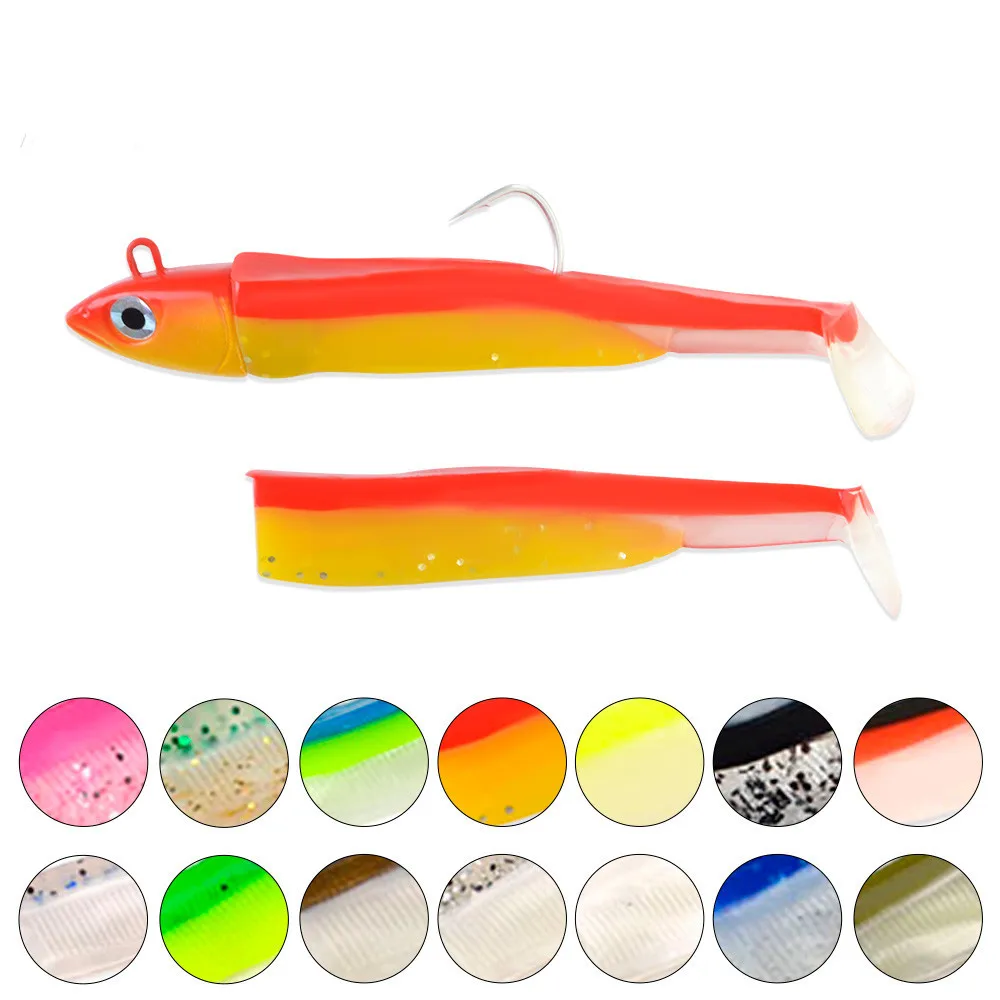 Lead Head Soft Fishing Lure Set Black Minnow Wobblers 5G 12g 25g Silicone Baits Crank Hook Jigging For Bass Pike