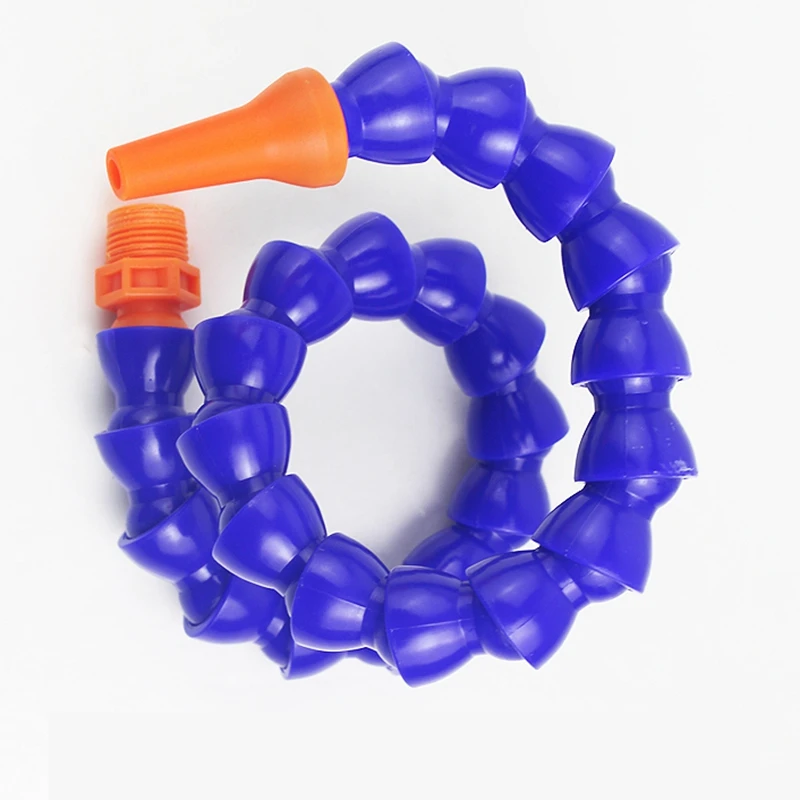 1/2 3/8 1/4\'\'Male Thread 300~700mm Plastic Flexible Water Oil Coolant Pipe with Round Flat Nozzle for CNC Milling Lathe Cooling