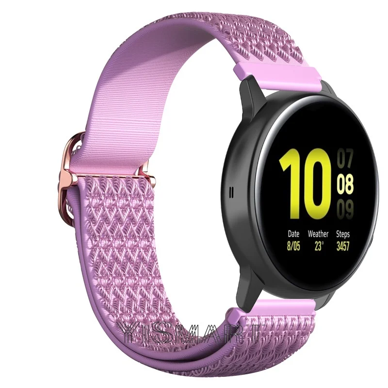 Tali Loop Nilon 20Mm untuk Jam Tangan Samsung Galaxy 4 Gelang Klasik Jam Tangan Pengganti Olahraga untuk Olahraga 2 Gigi Aktif