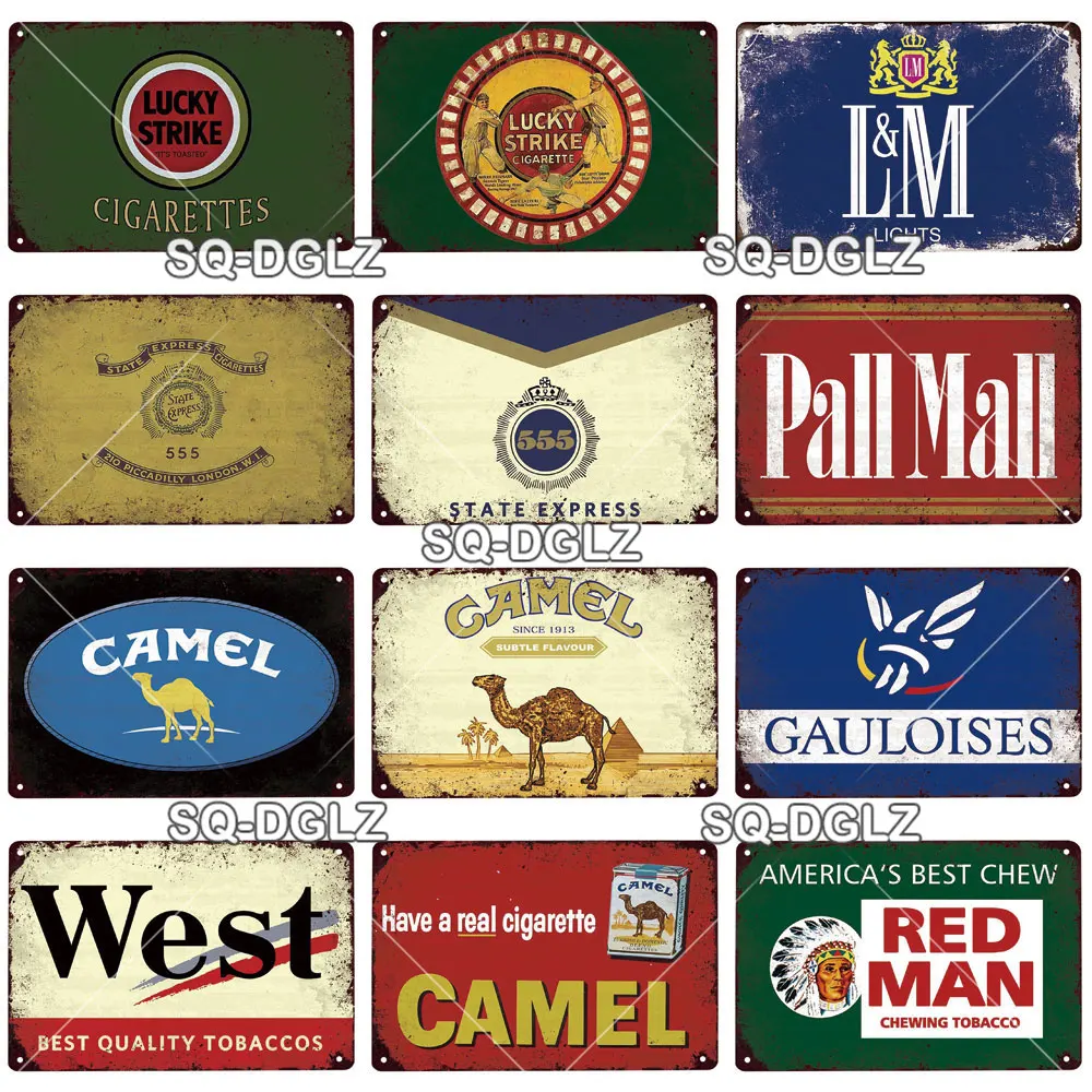 Famous Cigarette Logo: Why This Vintage Tin Sign Is a Must-Have for Retro  Enthusiasts