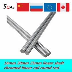 CNC linear shaft 2pcs rails diameter 16mm 20mm 25mm length 800-1600mm  chromed linear rail round rod for 3d printer cnc machine