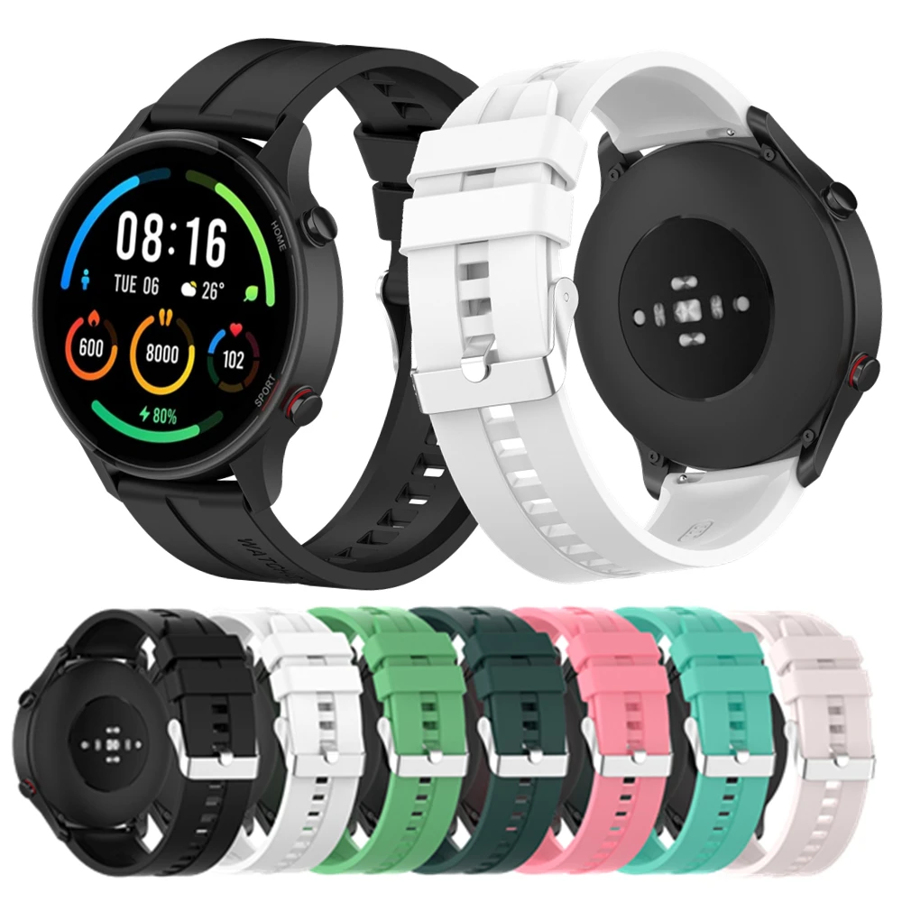 Sport Silicone Watchbands For Xiaomi Mi Watch Color Replacement Smart Watch Wristband Accessories For Amazfit GTR 2 /2e Bracelet