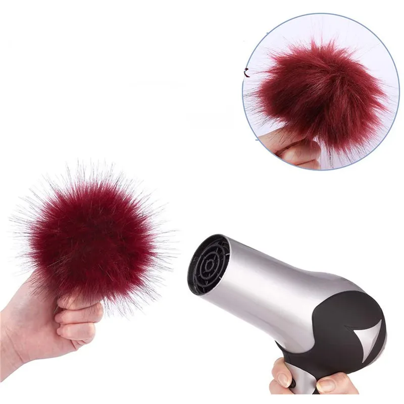 16PCs 8/10cm Fur Pompom False Hairball With Rubber Band Snap Button Shoes Hats Bags Fluffy Pom Pom DIY Hand Crafts Accessories