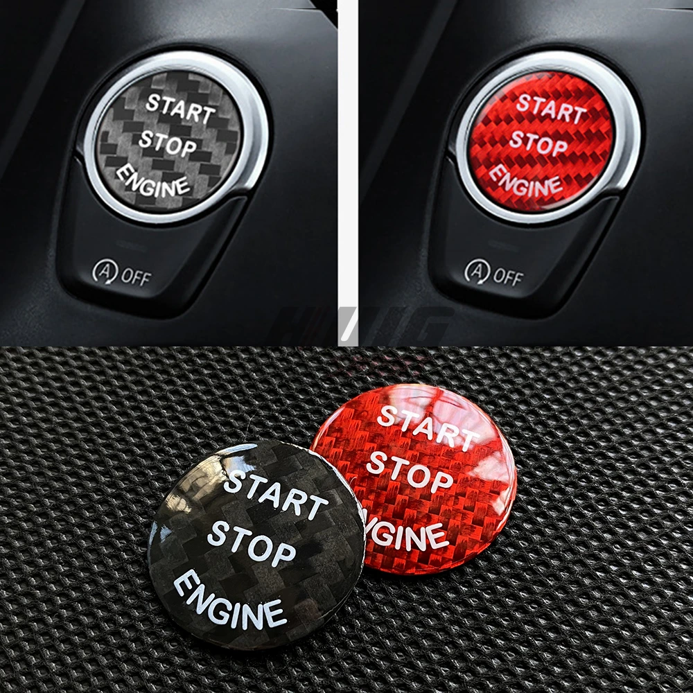 Carbon Fiber Engine Start Stop Push Button Cover Cap Trim Start Stop One Button For BMW X1 X3 X4 X5 X6 F20 F30 F10 F48 F25 F15