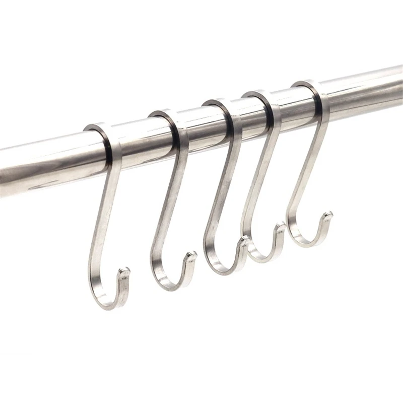 

304 Stainless Steel S-Hook Balcony Portable Multifunctional Kitchen Bedroom Multifunctional Railing S Hanger Hook Wholesale