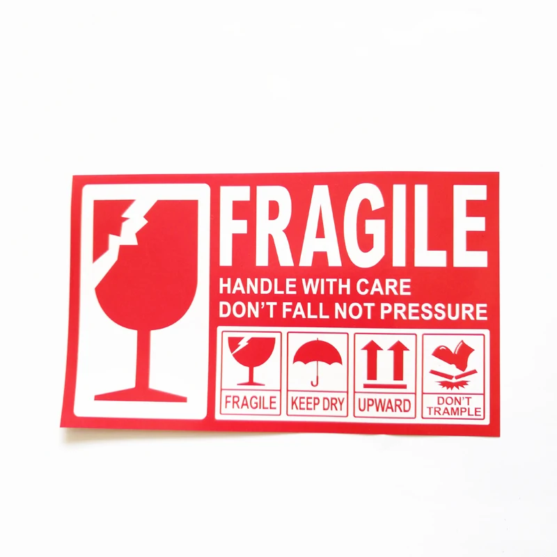 60pcs 15x9cm Handle with Care Dont Fall Not Pressure Label Fragile Products Warning Stickers