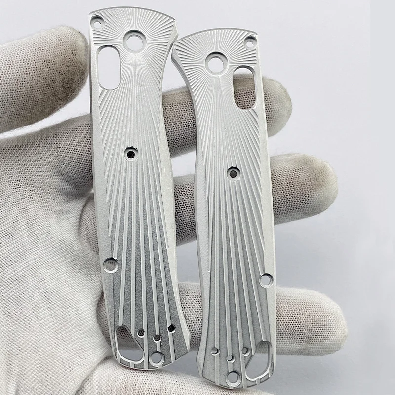 1 Pair Aluminium Benchmade Bugout 535 Folding Knife Handle Grip Patches Non-Slip Blank Scales DIY Make Repair Accessories Parts