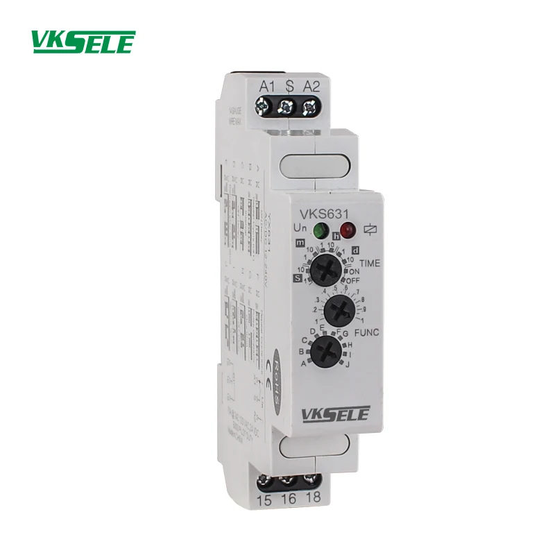 VKS631 SPDT multi functions timer relay SPDT timer delay relay with 10 functions  time relay