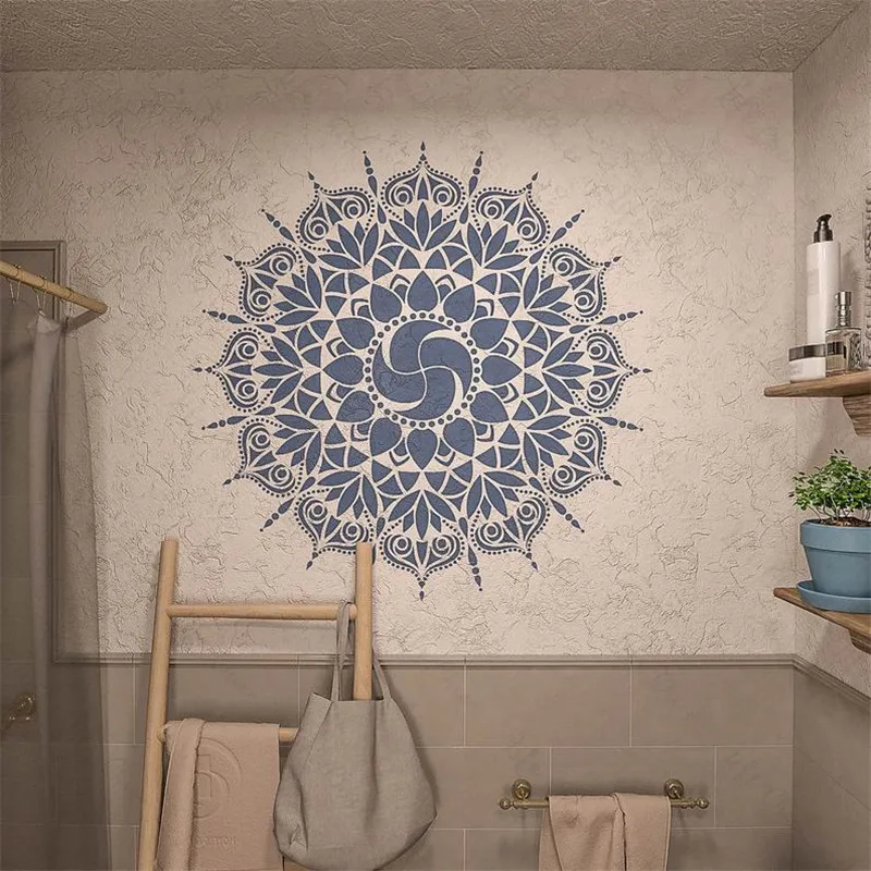 Unique Lotus Mandala Yoga Studio Removable Vinyl Wall Sticker Bedroom Home Decor Self Adhesive Art Wall Decal  Decor Modern